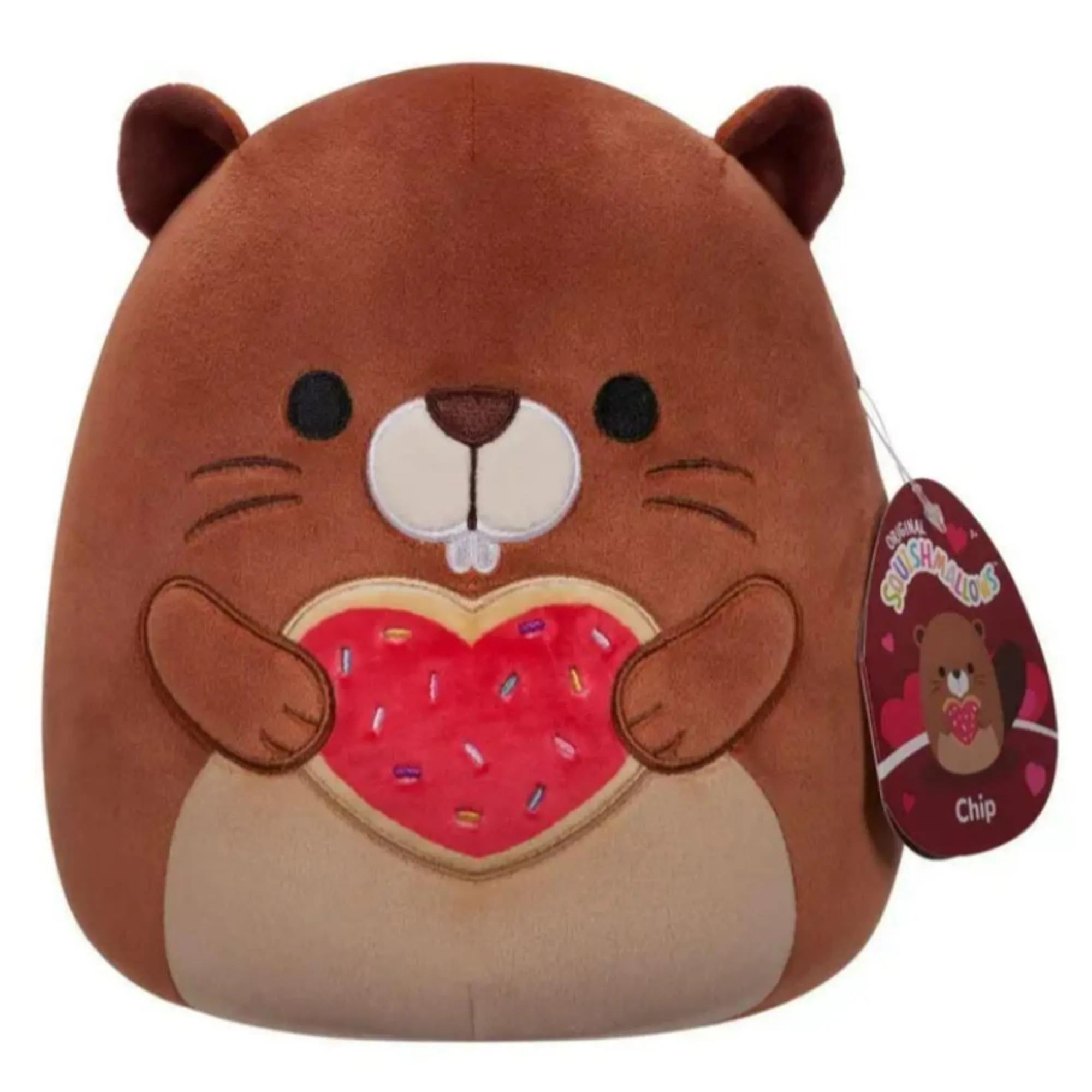 Squishmallows Valentines 7.5 Inch Plush Chip The Brown Beaver