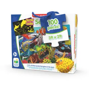 THE LEARNING JOURNEY 100 PIECE GLOW IN THE DARK SEA LIFE FLOOR PUZZLE