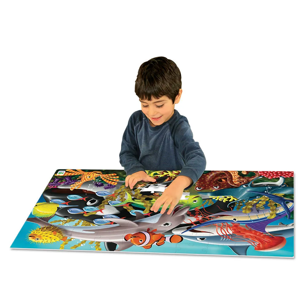 THE LEARNING JOURNEY 100 PIECE GLOW IN THE DARK SEA LIFE FLOOR PUZZLE