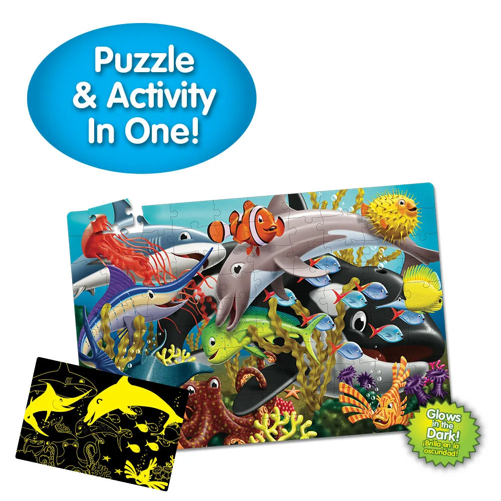 THE LEARNING JOURNEY 100 PIECE GLOW IN THE DARK SEA LIFE FLOOR PUZZLE
