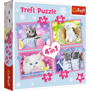 TREFL 4-IN-1 PUZZLE CAT'S FUN
