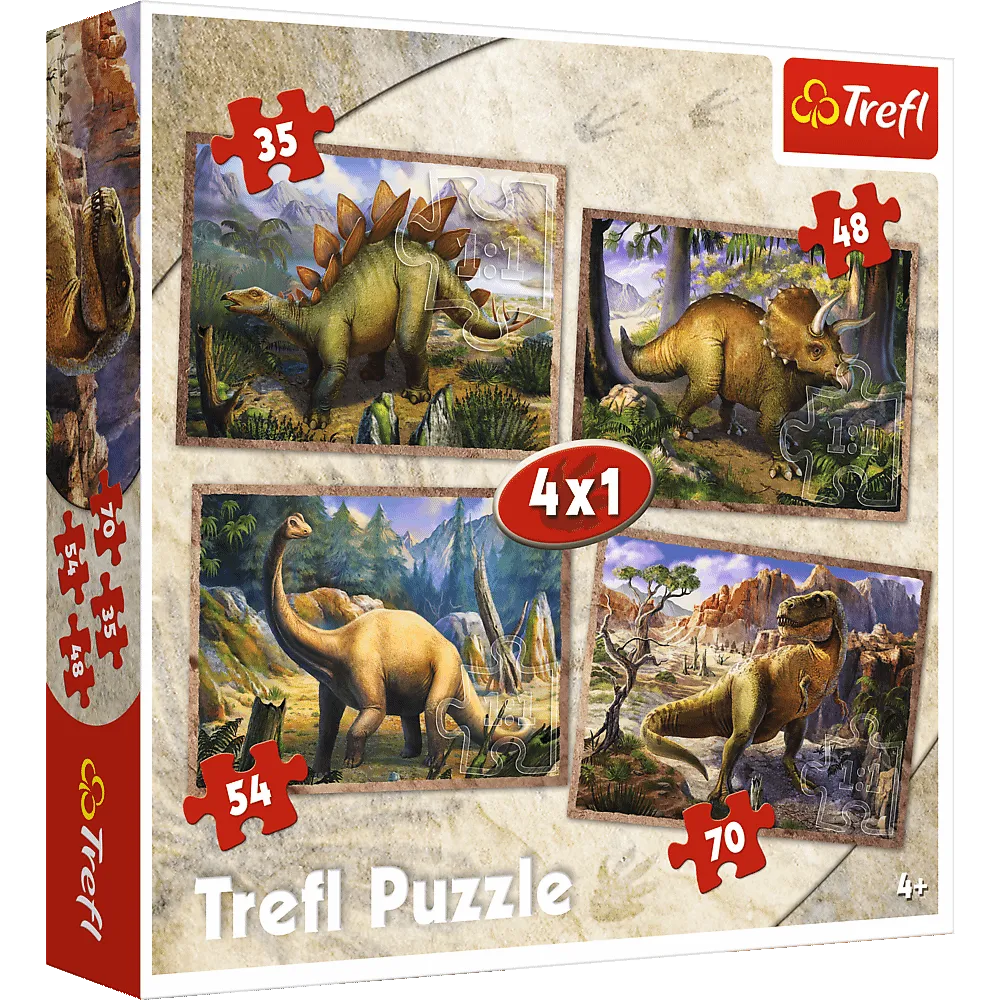 TREFL 4-IN-1 PUZZLE DINOSAURS
