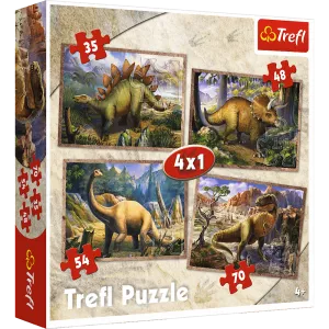 TREFL 4-IN-1 PUZZLE DINOSAURS
