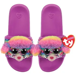 Ty Fashion Sequin Pool Slides M1-3 Rainbow The Multicoloured Poodle