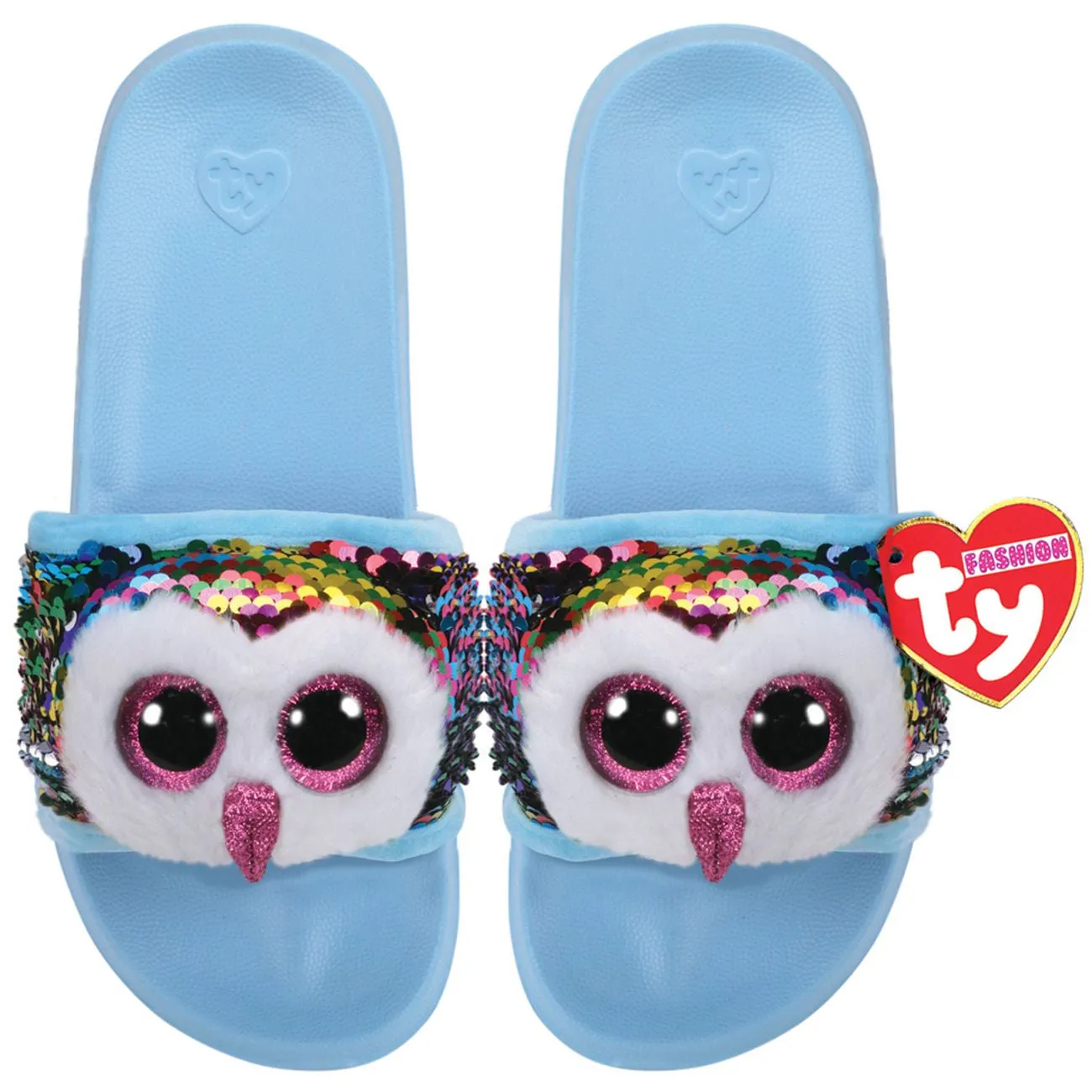 Ty Fashion Sequin Pool Slides S11-13 Owen The Multicoloured Owl