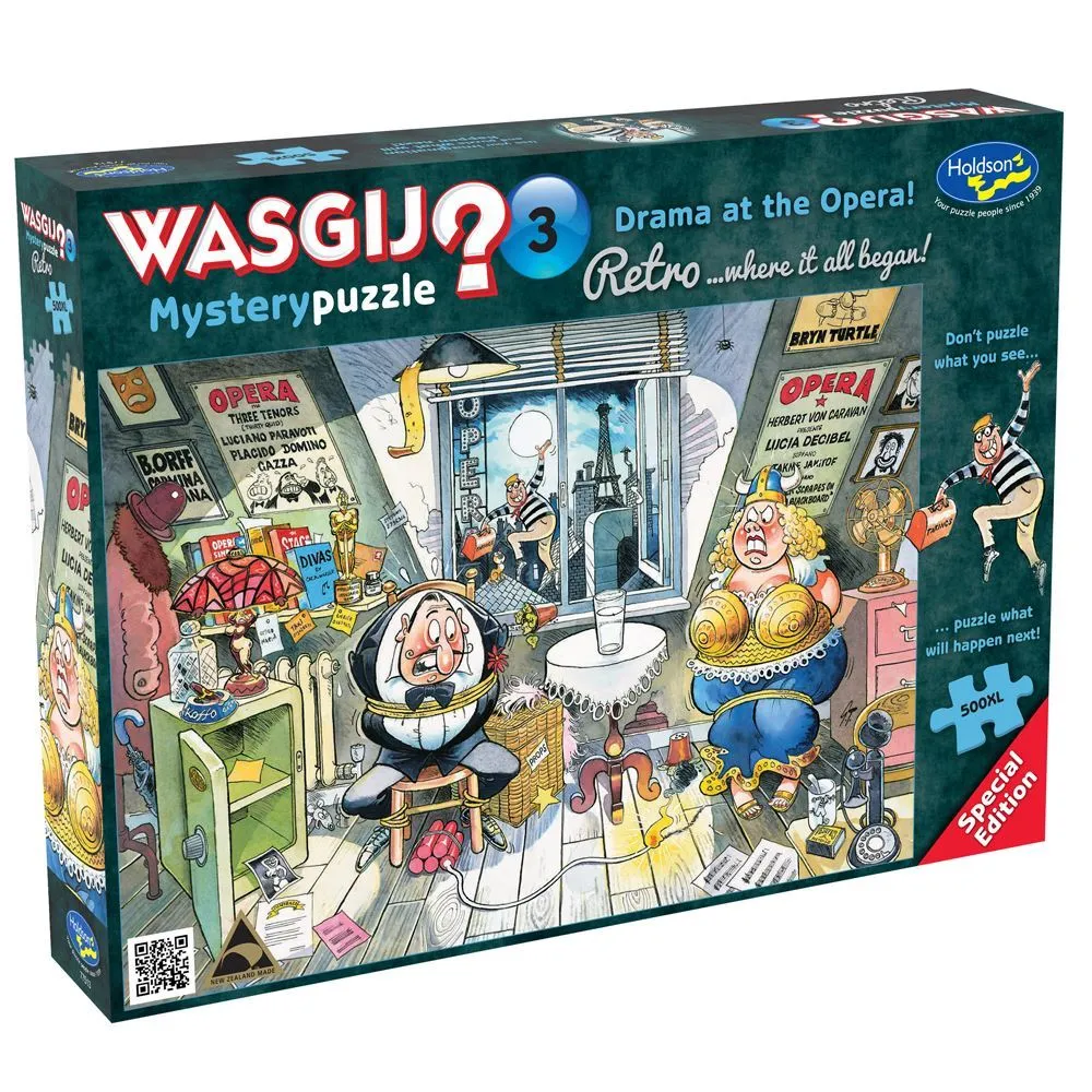 Wasgij Retro 500 Piece Xl Jigsaw Puzzle
Mystery 3 Drama At The Opera
