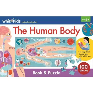 WHIZ KIDS BOOK & JIGSAW PUZZLE THE HUMAN BODY